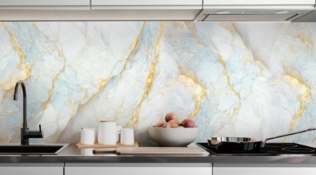 Découvrez la simplicité incarnée avec les crédences de cuisine effet marbre