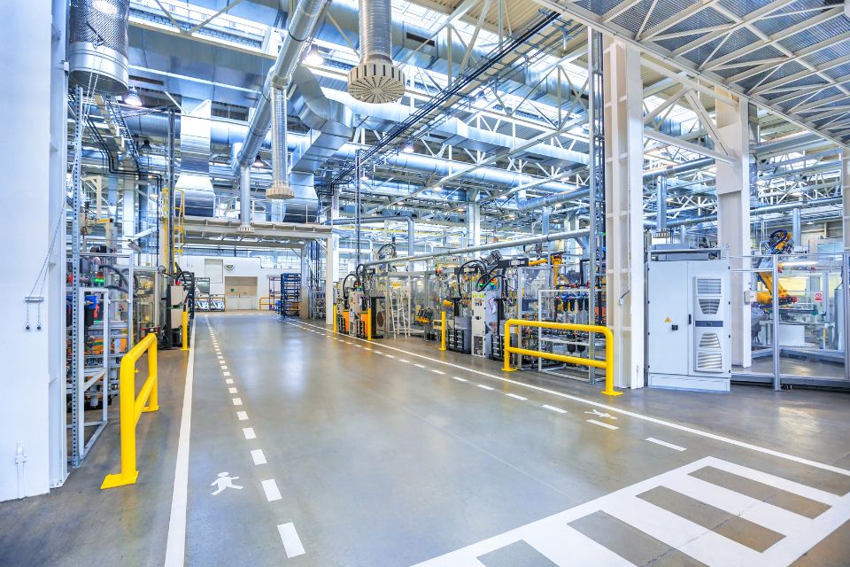 Pourquoi la résine est le revêtement de sol idéal en usine ?